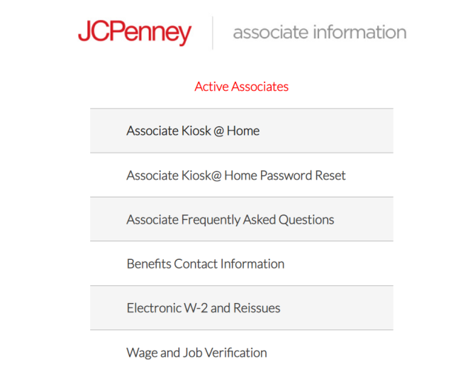 JCPenney Associate Kiosk Login and Help At