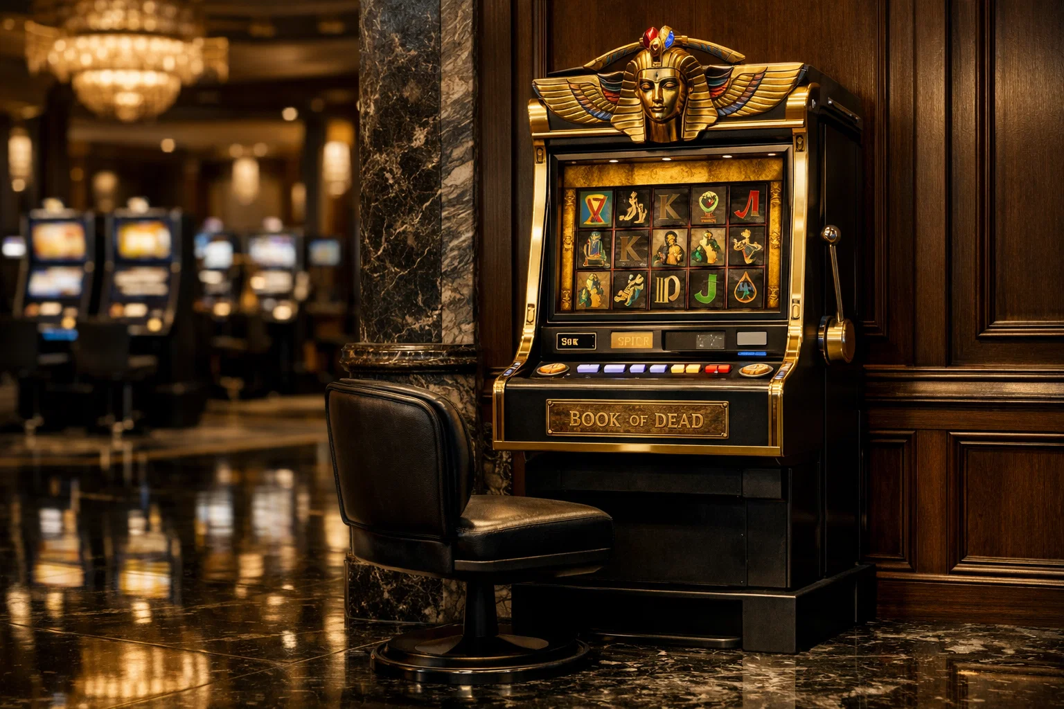 Ancient Egyptian tomb entrance and slot symbols